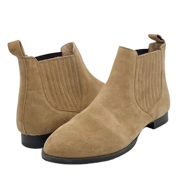 Jack Rogers Pippa Suede Chelsea Boot Oak Leather Pull-On Bootie Women’s Size 9 - Picture 3 of 16